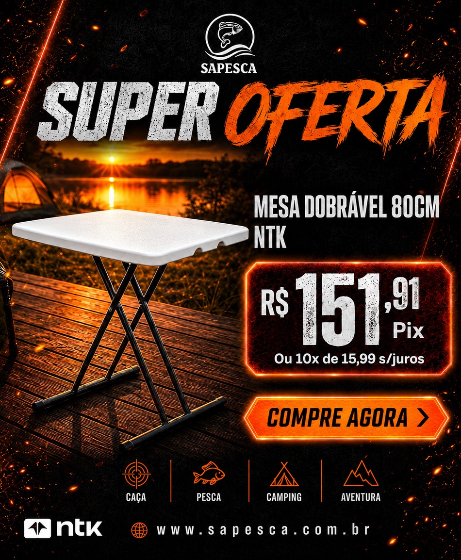 Mesa dobrável para camping robust 80 cm ntk